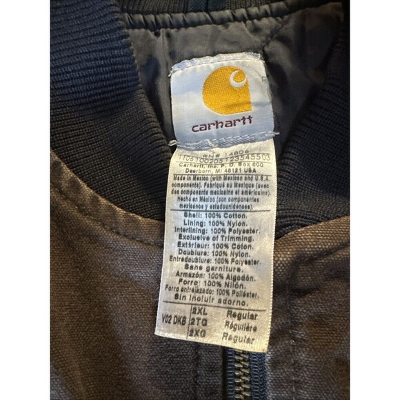Carhartt Vest Mens 2XL Brown V02 DKB Quilted Lined Workwear Duck Canvas Vtg - Picture 5 of 7